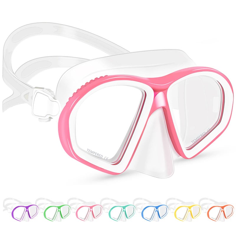 Supertrip Kids Swim Goggles with Nose Cover for Ages 6-14, Tempered Glass Fabric Strap Swimming Snorkel Mask for Pool Beach - Image 1